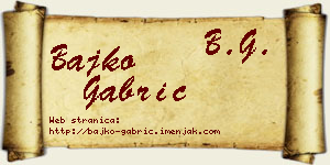 Bajko Gabrić vizit kartica